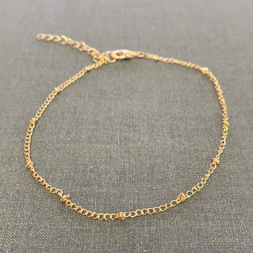 Delicate Chain Gold Tone Anklet